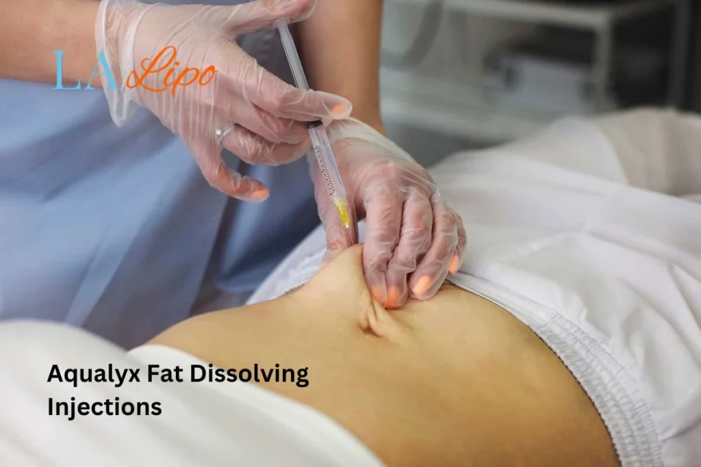 woman having fat dissolving injections Sandbach in the stomach