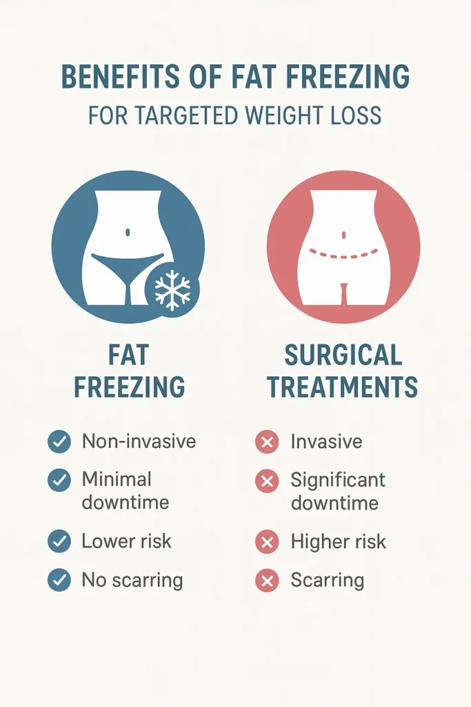 graphic showing the benefits of fat freezing Sandbach