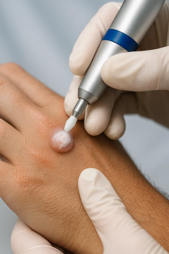 example of wart removal Sandbach using cryopen