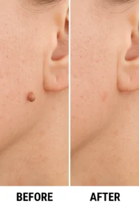 Skin tags removal Sandbach before and after