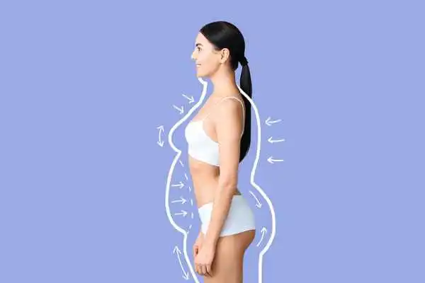 image of woman experiencing fat reduction treatment Sandbach