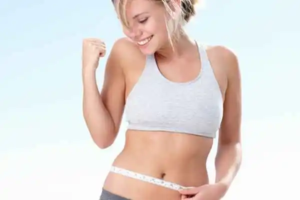 woman happy after fat reduction treatment Sandbach